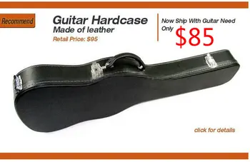 Visoka kvaliteta FPHD-001-crna boja gitara oblik umjetna koža tvrda torbica za Stratocstaer & Telecaster gitare, Besplatna dostava