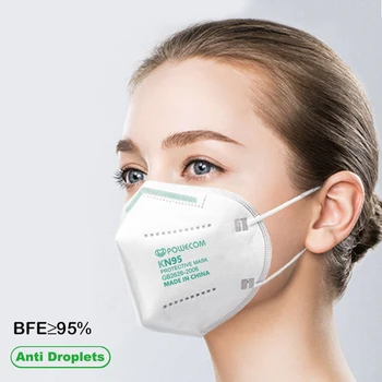 POWECOM KN95 Maska prozračni prašinu usta муфельная poklopac respirator 95% filtriranje sigurnost zaštitna maska za lice Ffp2 30 kom.