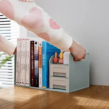 Plastični stol bookshelf s pomičnim sandučićem stol smeće police za pohranu knjiga home office organizator podataka i dokumenata