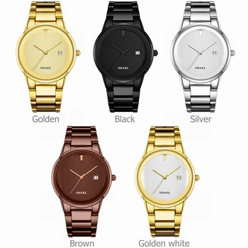 SMAEL satovi muški luksuzni brand običan crni sat od nehrđajućeg čelika analogni kvarcni ručni sat Relogio Masculino erkek kol saati