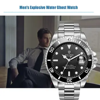 Green Water Ghost Watch muške luksuzne mehanički sat čelični remen vodootporan automatski satovi poslovni sat