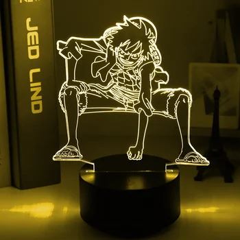 3d Night Light Monkey D Luffy Figure Usb Battery Powered Nightlight for Kids Child Bedroom Decor Led Night Light One Piece Poklon