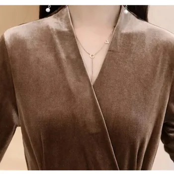2019 nove proljetne ženske široke hlače kombinezon ženska moda Zlatni baršun cjelovite hlače korejski jesen šik žene G724
