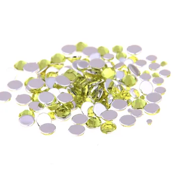 Jonquil boja 1.5~12 mm ravna leđa cijele akril rhinestones perle, 3D akrilna smola nokte / ukrašavanja odjeće
