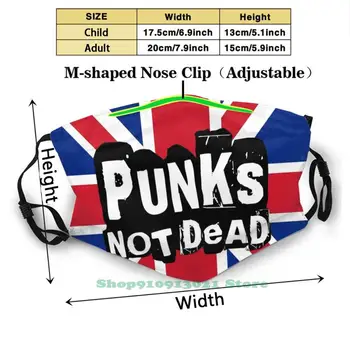 Zastava velike Britanije Punk nije mrtav zima topla rasprodaja ispis Diy maske punk britanski velika Britanija, Engleska engleski Uk šljokice i sjaj Rainbow