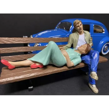1:18 američka diorama scena usklađenosti lutka sjedi zaljubljeni parovi sjede na klupi dok razgovarate skup